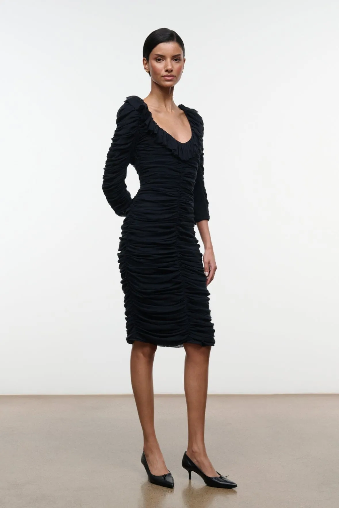 GRETTA DRESS | BLACK sold by STAUD product image thumbnail 3