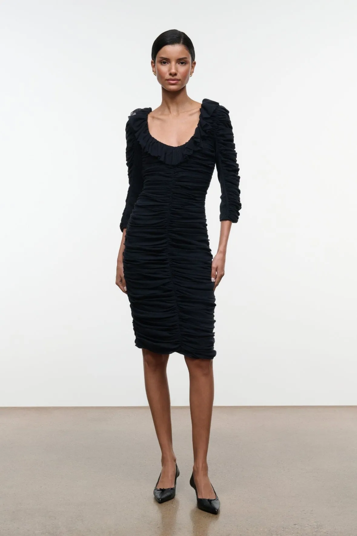 GRETTA DRESS | BLACK sold by STAUD