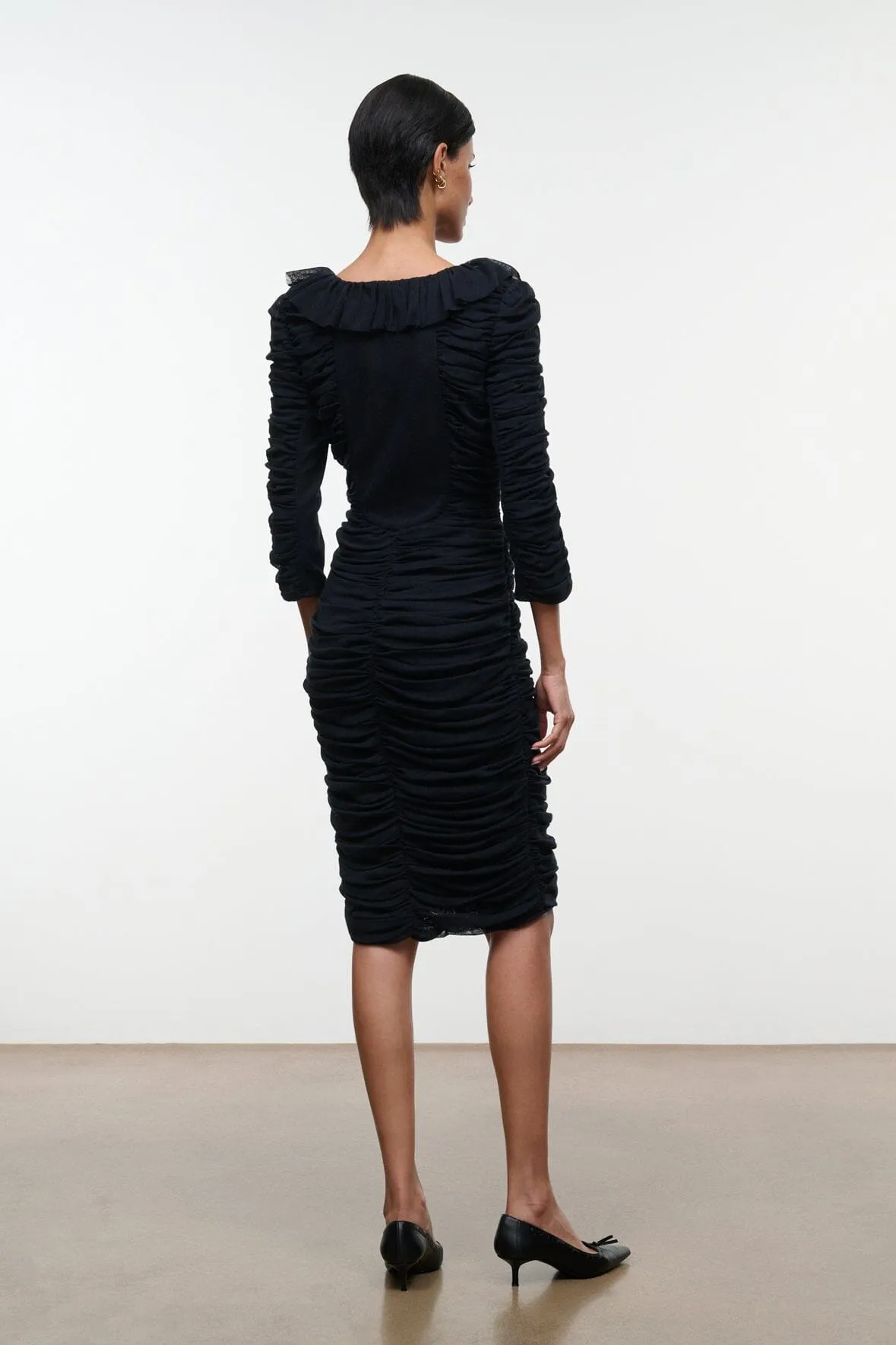 GRETTA DRESS | BLACK sold by STAUD product image thumbnail 4