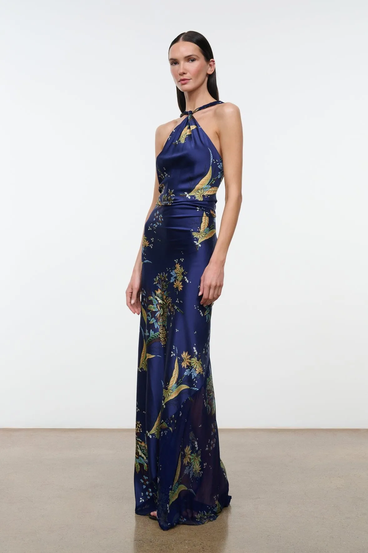 CHARLI SILK DRESS | TAPESTRY MIDNIGHT sold by STAUD product image thumbnail 3