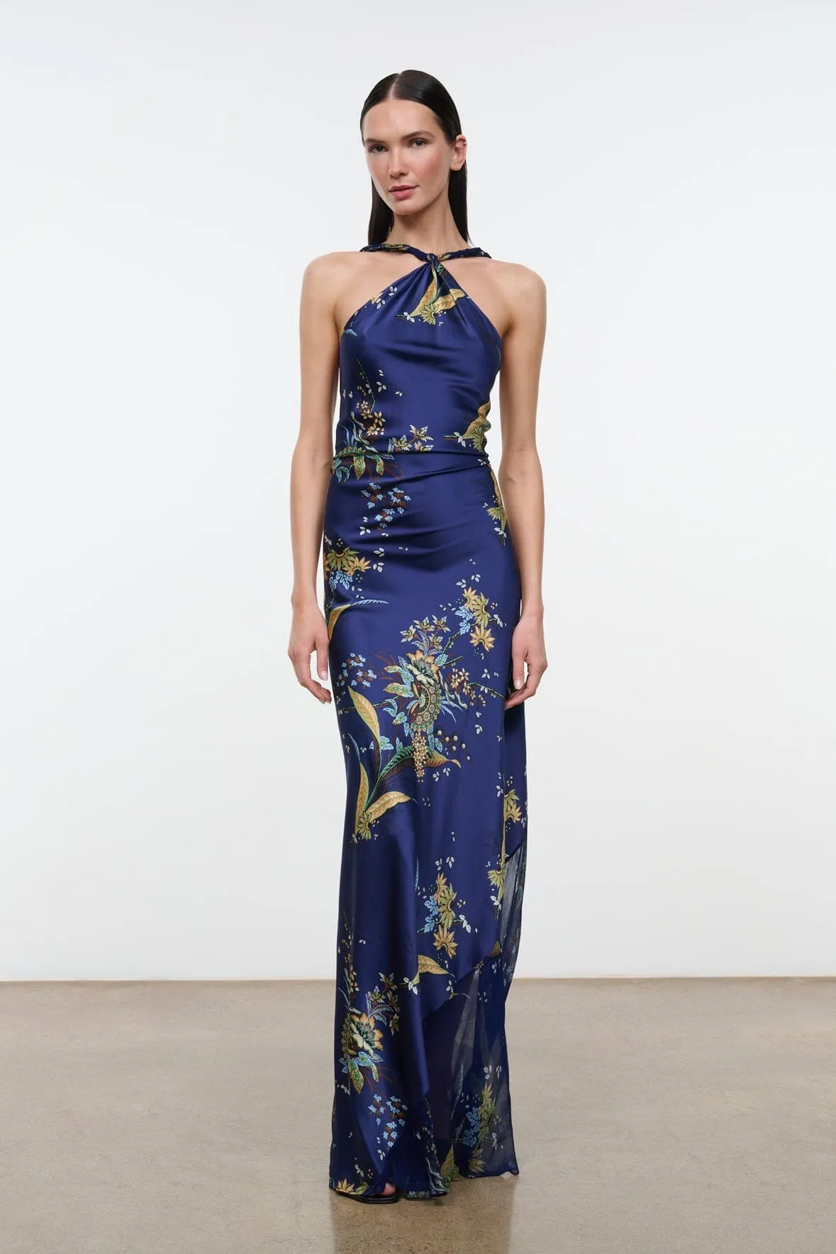 CHARLI SILK DRESS | TAPESTRY MIDNIGHT sold by STAUD product image thumbnail 5