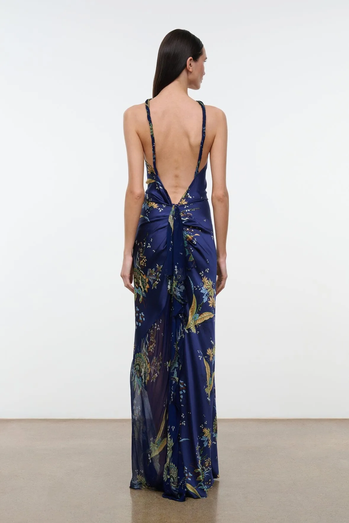 CHARLI SILK DRESS | TAPESTRY MIDNIGHT sold by STAUD product image thumbnail 2