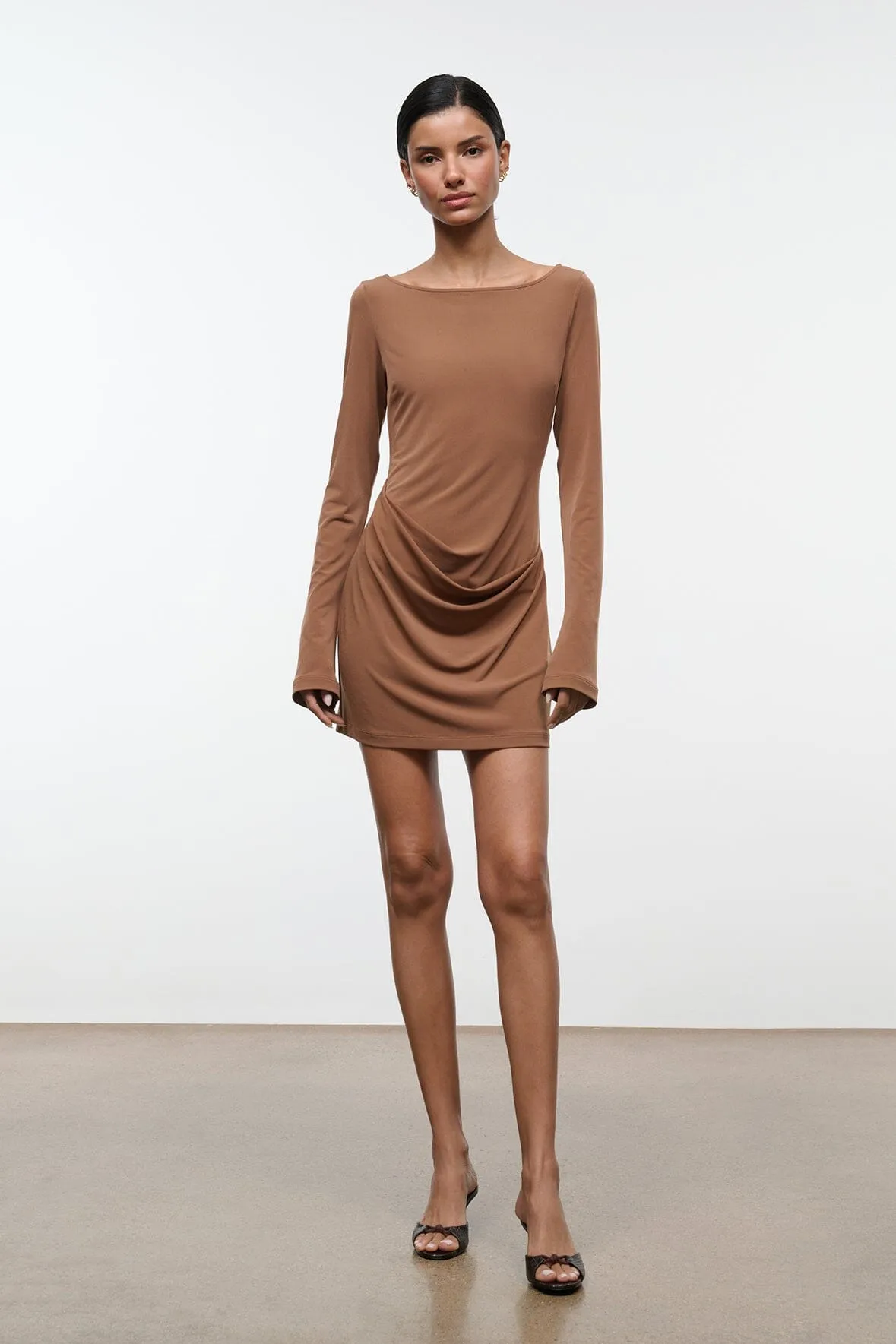 Blakely Dress | Cigar sold by STAUD product image thumbnail 5