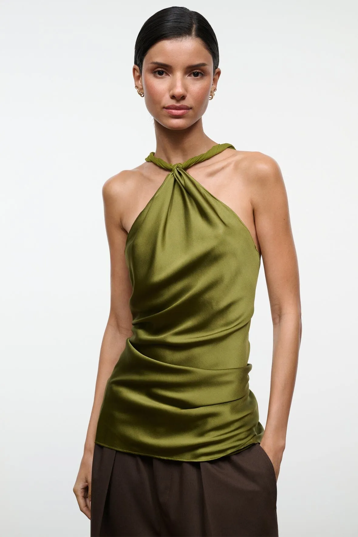 CHARLI SILK TOP | PEAR sold by STAUD