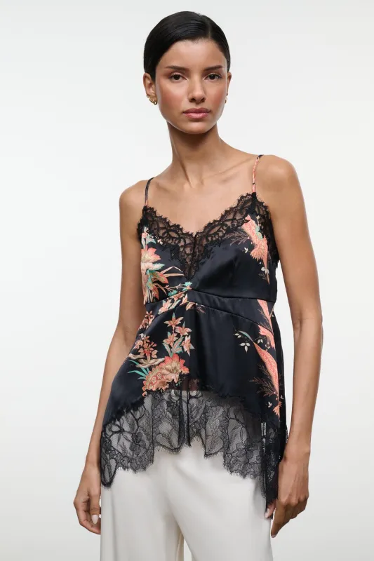 LINA SILK TOP | TAPESTRY NOIR made by STAUD