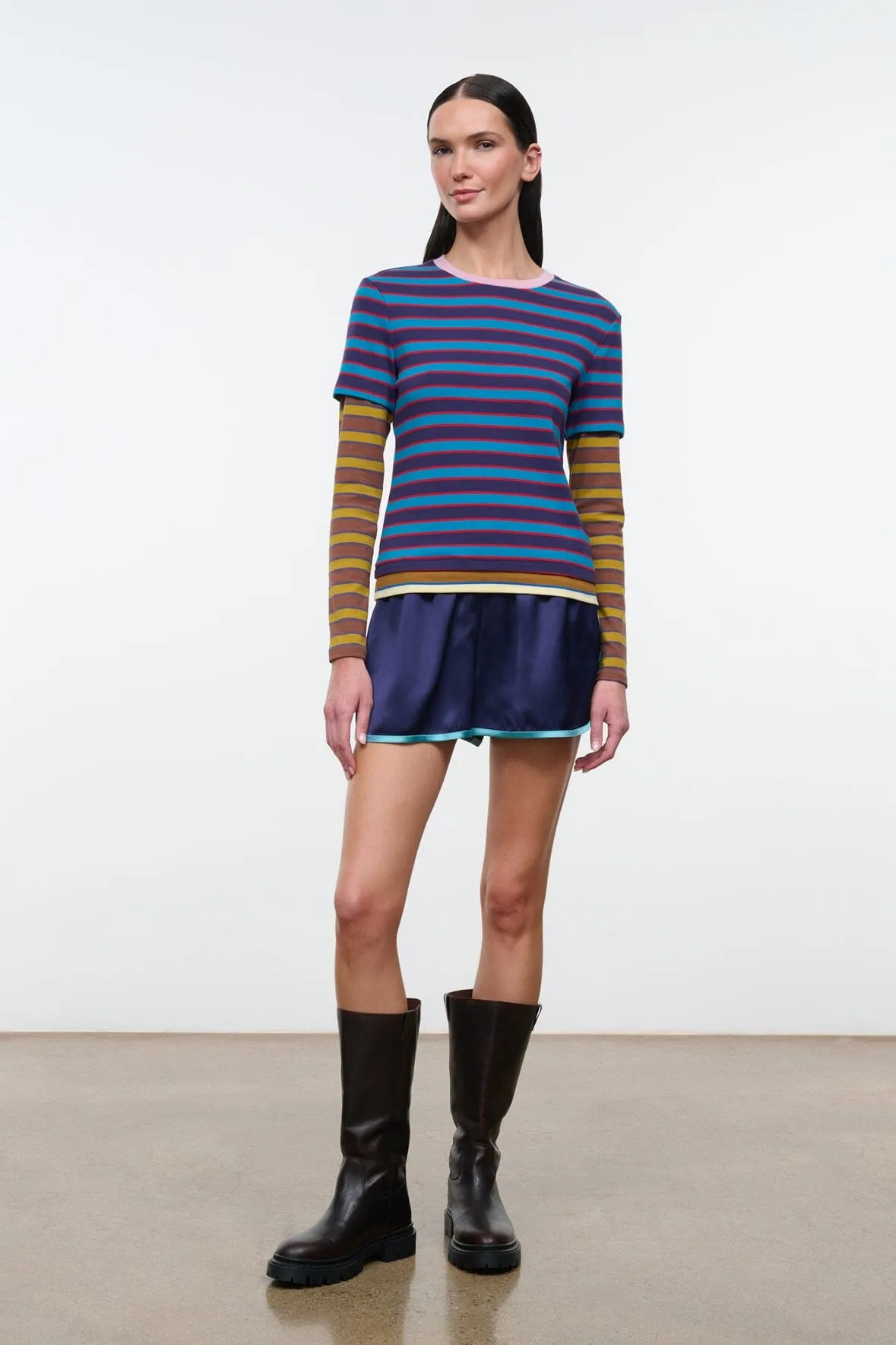 DILLON TEE | POTTER STRIPE MULTI sold by STAUD product image thumbnail 4