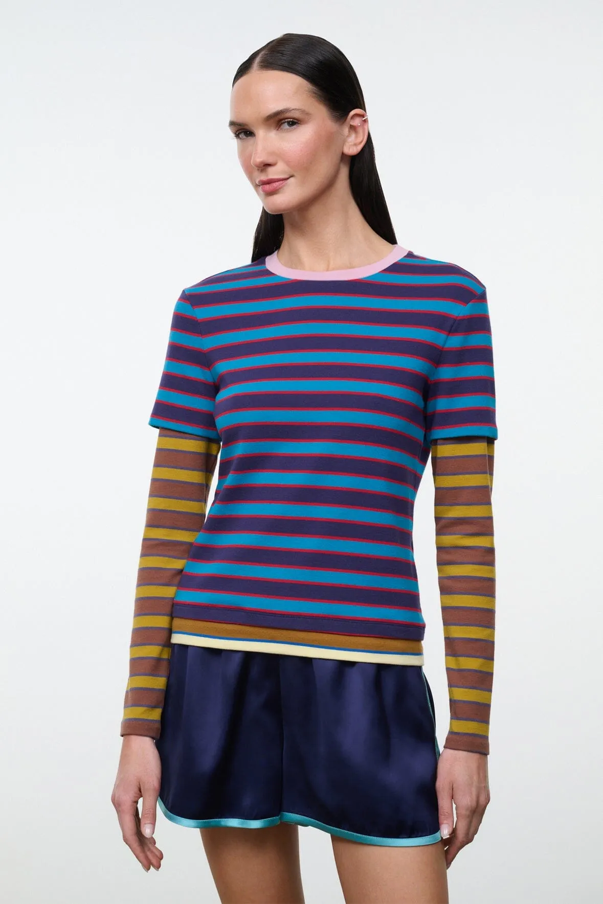 DILLON TEE | POTTER STRIPE MULTI sold by STAUD product image thumbnail 2