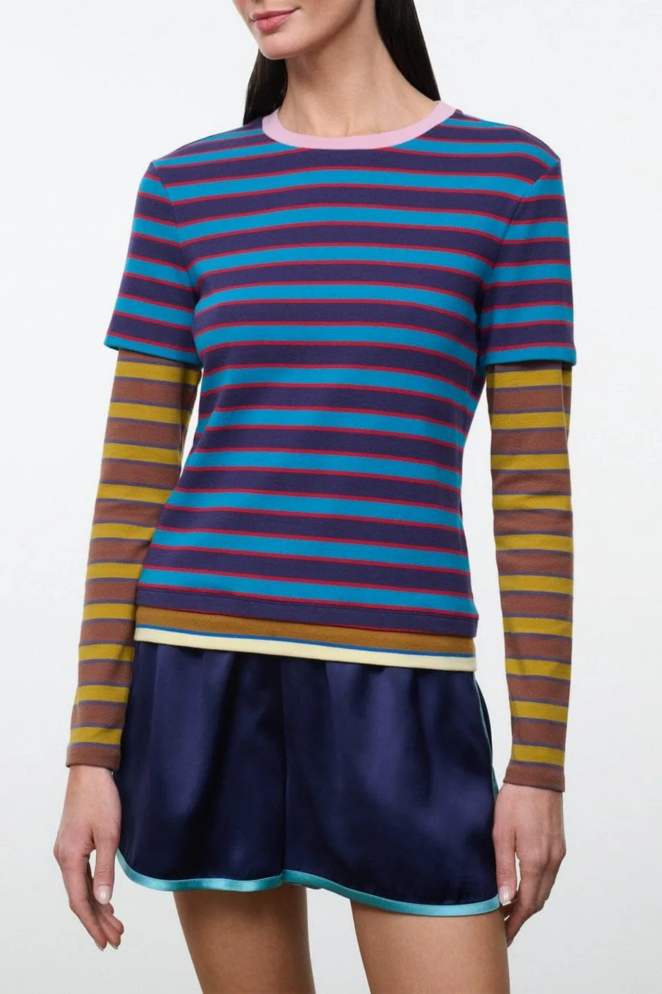 DILLON TEE | POTTER STRIPE MULTI sold by STAUD product image thumbnail 5