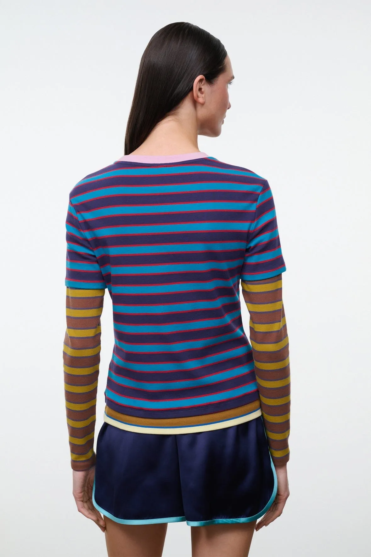 DILLON TEE | POTTER STRIPE MULTI sold by STAUD product image thumbnail 3