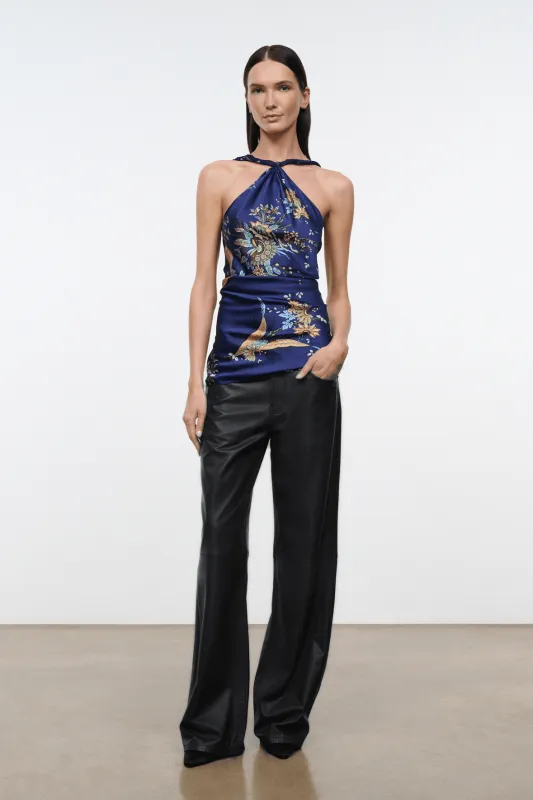CHARLI SILK TOP | TAPESTRY MIDNIGHT made by STAUD