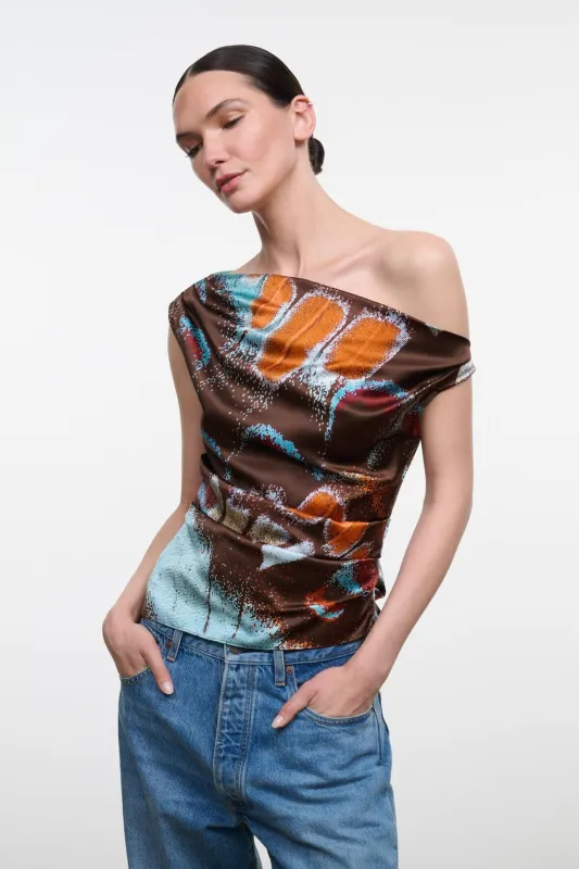 PHARE SILK TOP | BUTTERFLY SKY made by STAUD