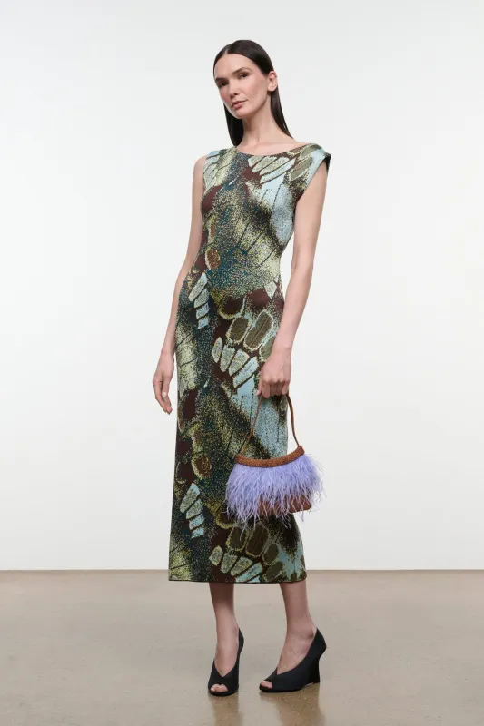 VERONICA DRESS | BUTTERFLY MOSS made by STAUD