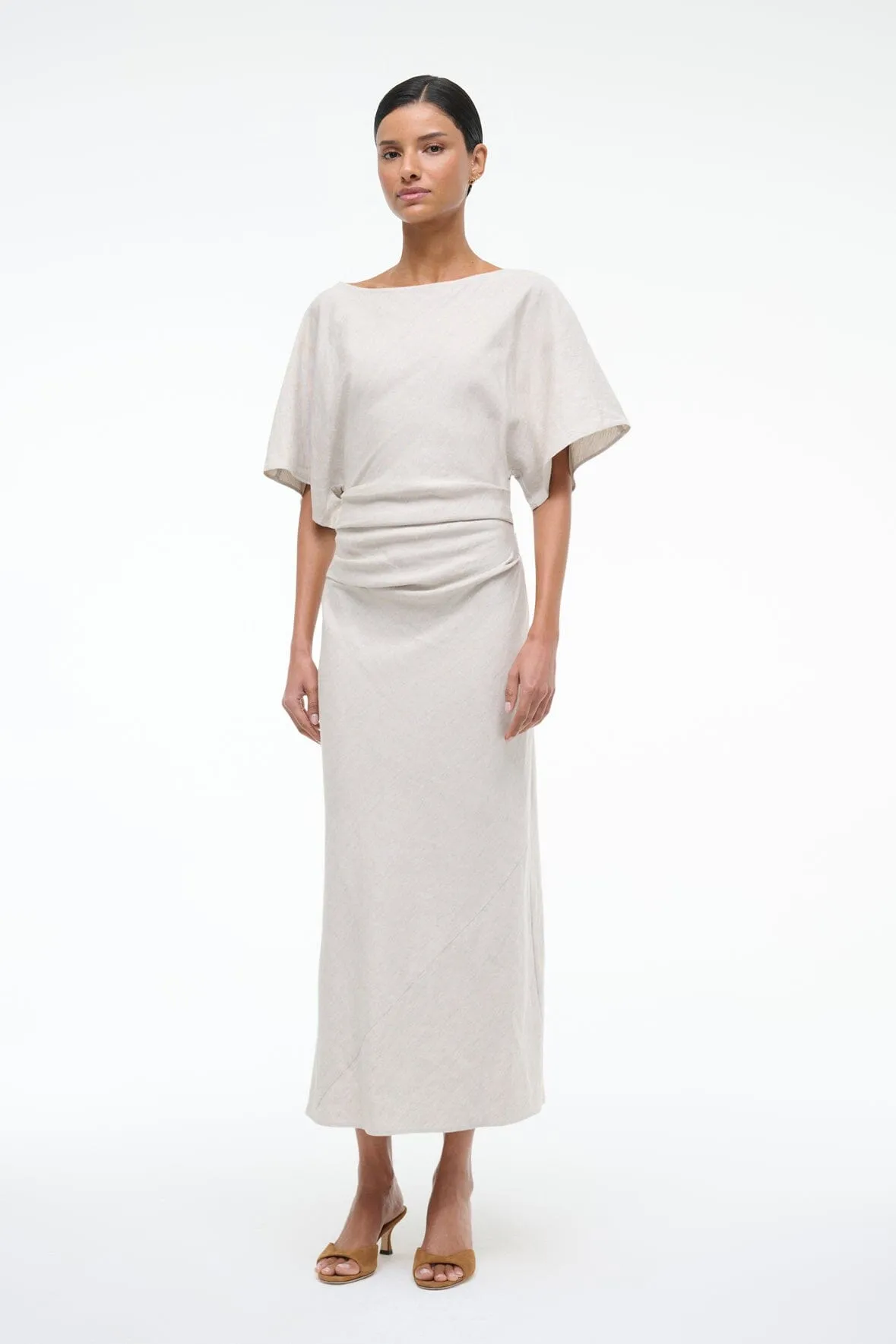 AMELIE LINEN DRESS | NATURAL sold by STAUD product image thumbnail 3