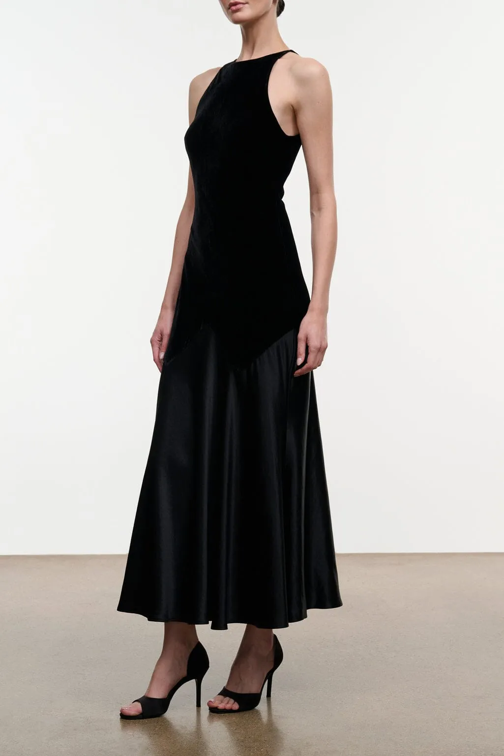 Marisole Velvet Dress | Black sold by STAUD product image thumbnail 2