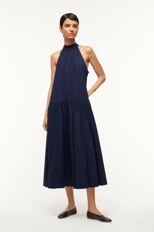 MIDI MARLOWE DRESS | NAVY sold by STAUD