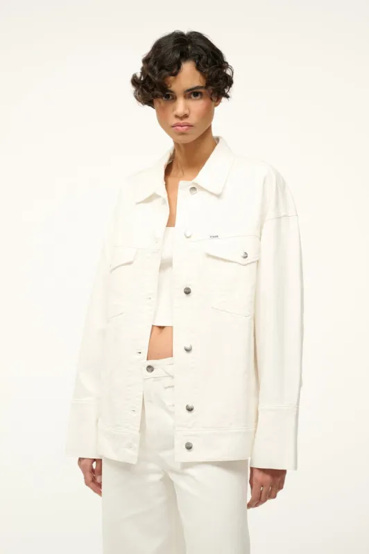 STAUD + WRANGLER THE BIGGEST JEAN JACKET | WHITE made by STAUD