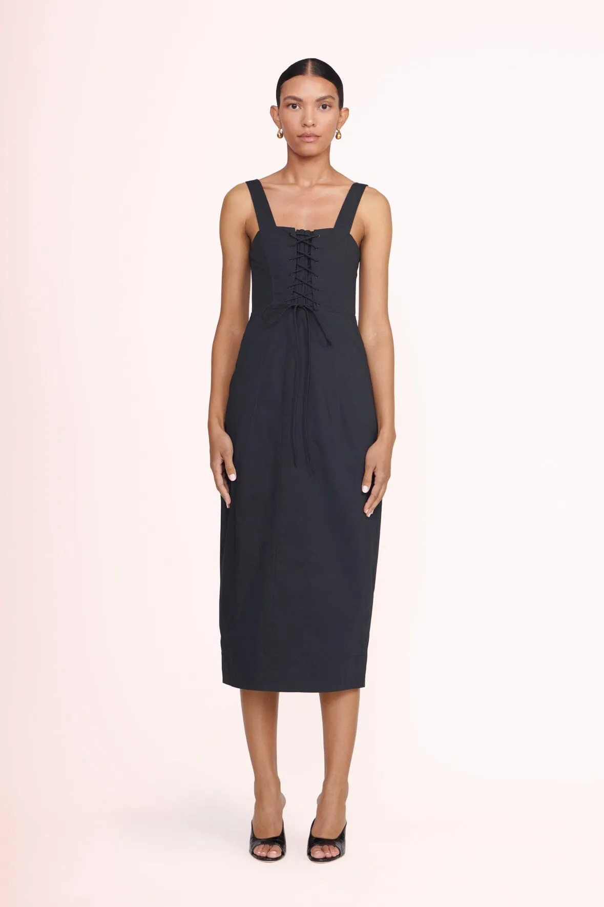 SUTTON DRESS | BLACK sold by STAUD