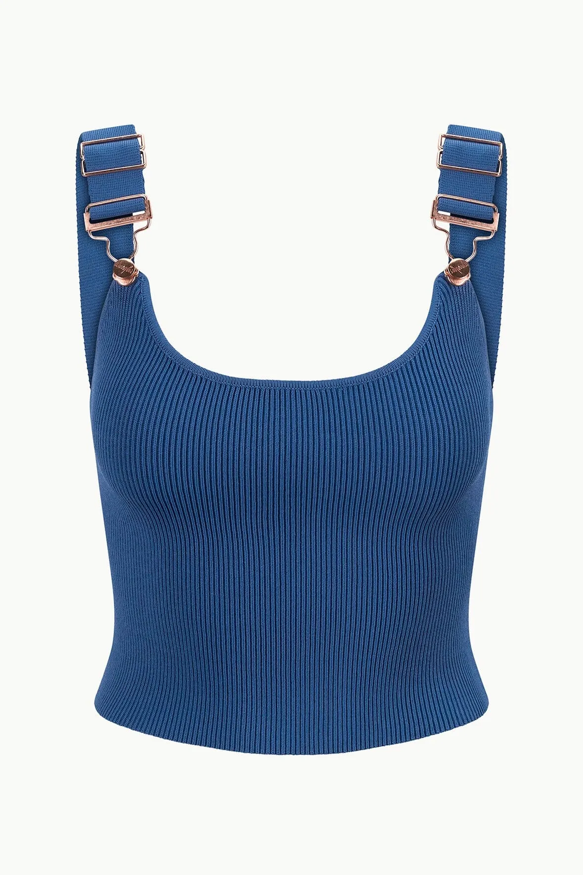 STAUD + WRANGLER THE OVERALL RIB TANK | DENIM BLUE sold by STAUD product image thumbnail 5