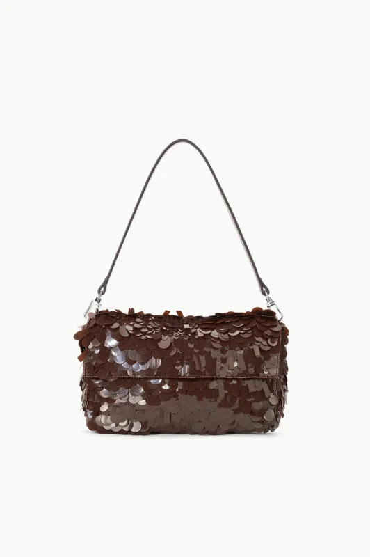 TIMMY SHOULDER BAG | CACAO SEQUINS sold by STAUD