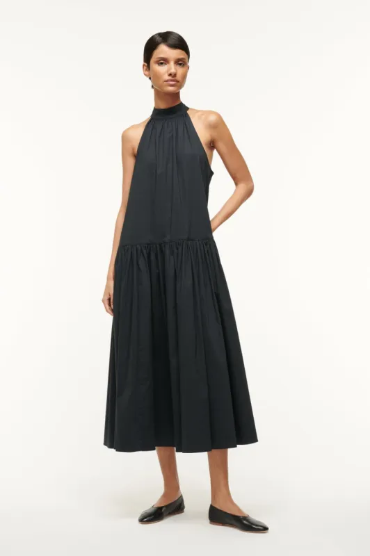 MIDI MARLOWE DRESS | BLACK sold by STAUD