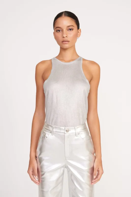 AYANA TOP | SILVER sold by STAUD