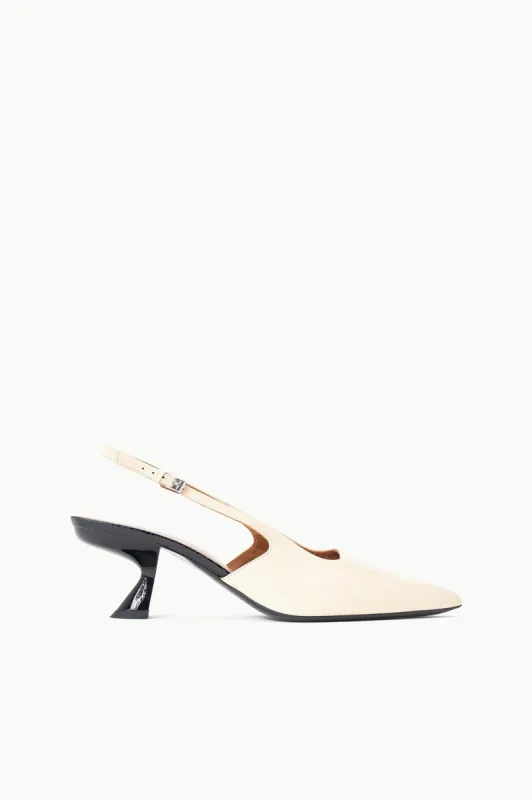 NEVE SLINGBACK HEEL | CREAM BLACK sold by STAUD