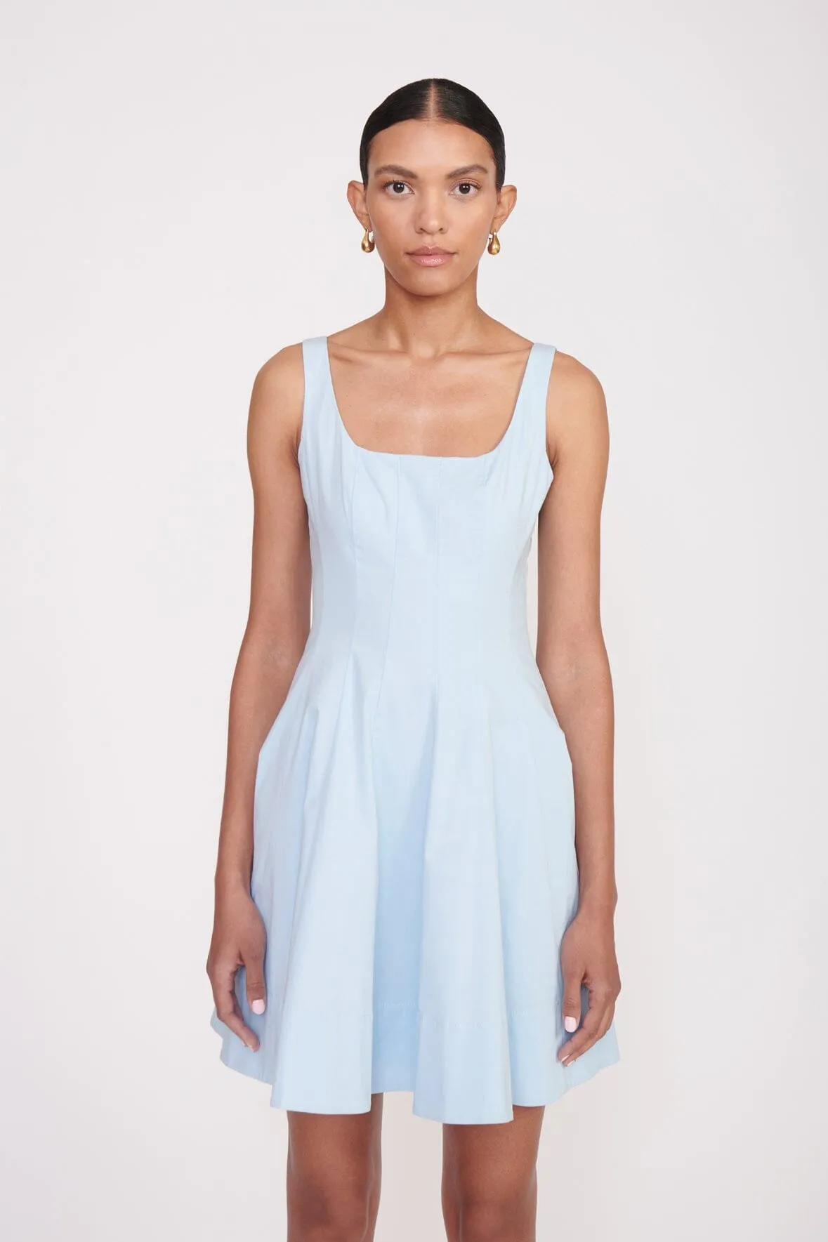 MINI WELLS DRESS | FRENCH BLUE sold by STAUD product image thumbnail 2