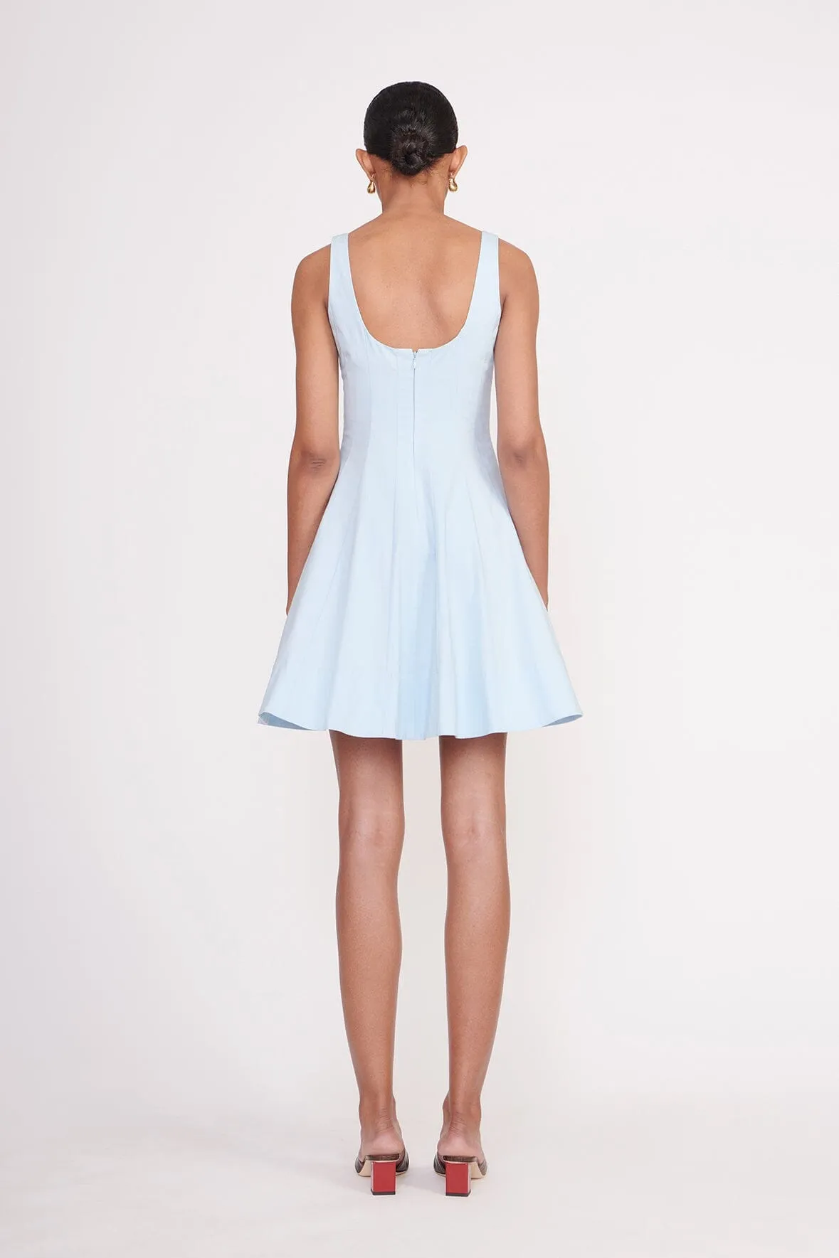 MINI WELLS DRESS | FRENCH BLUE sold by STAUD product image thumbnail 3