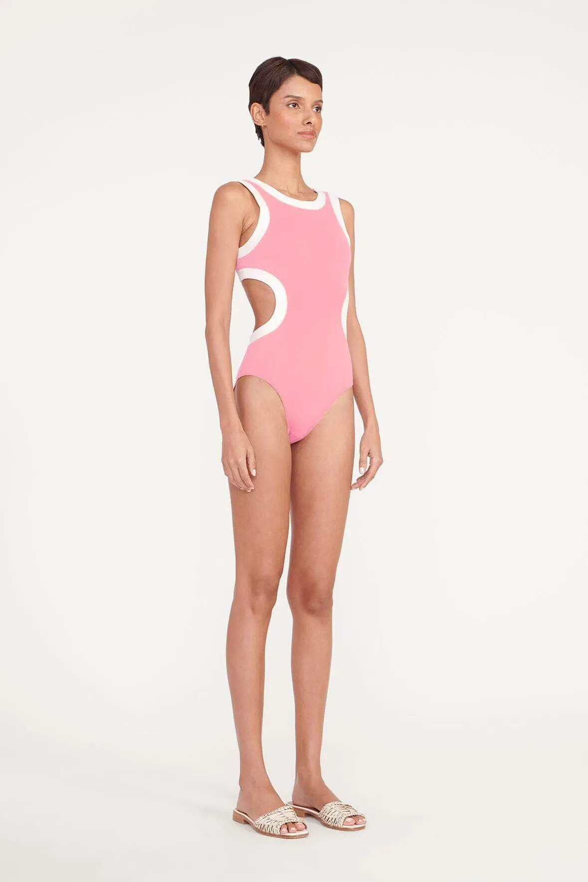 DOLCE ONE PIECE | CORAL PINK WHITE sold by STAUD product image thumbnail 4