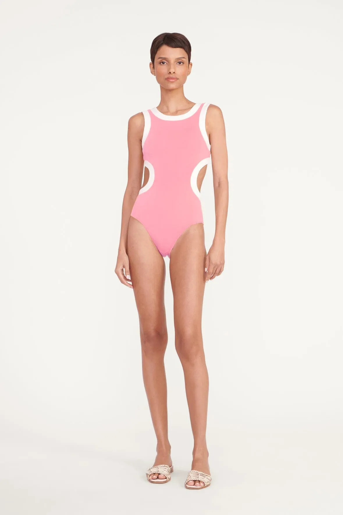 DOLCE ONE PIECE | CORAL PINK WHITE sold by STAUD