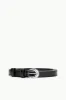 SLIM MOON BUCKLE BELT - 13MM | BLACK SILVER sold by STAUD