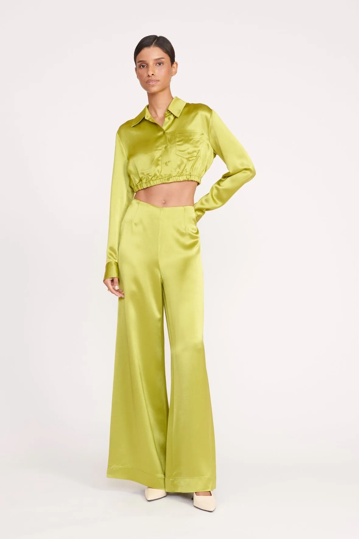 LUKE PANT | GARDEN MOSS sold by STAUD