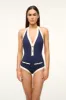 SANDY ONE PIECE | NAVY IVORY sold by STAUD