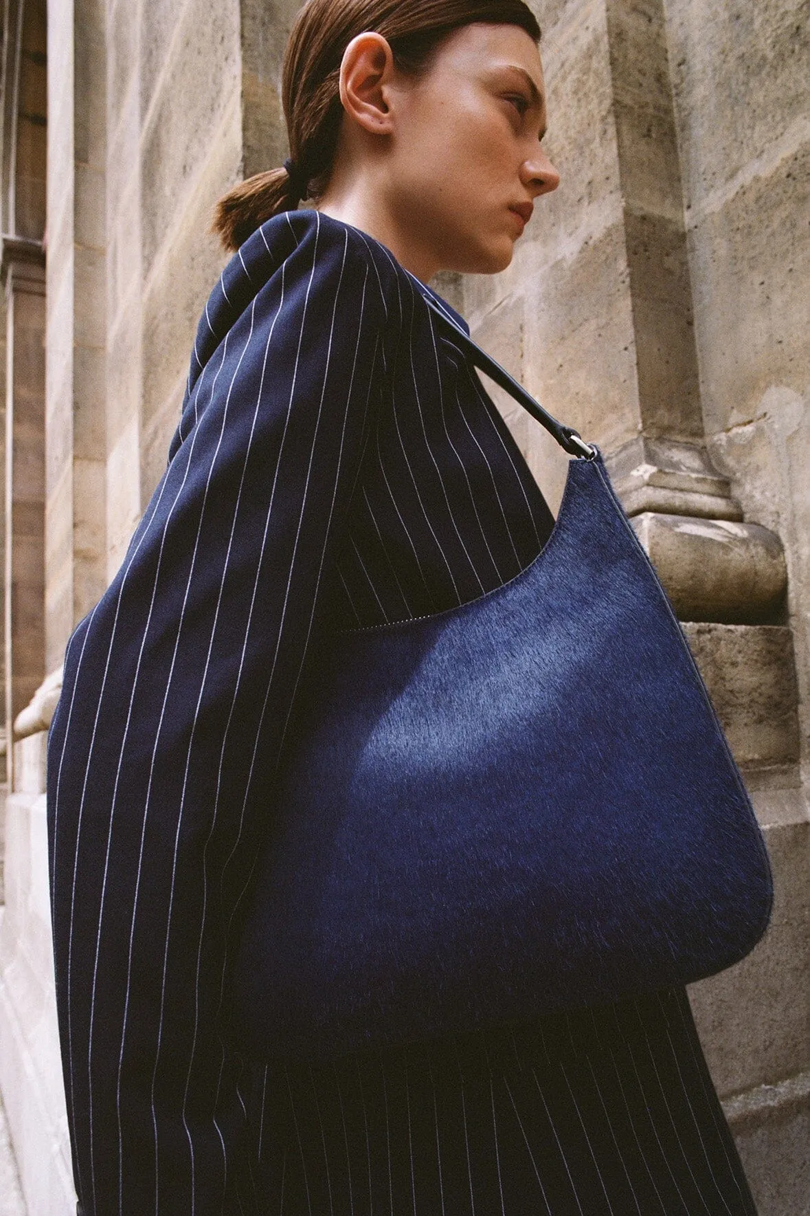 ALEC BAG | NAVY HAIRCALF sold by STAUD product image thumbnail 2