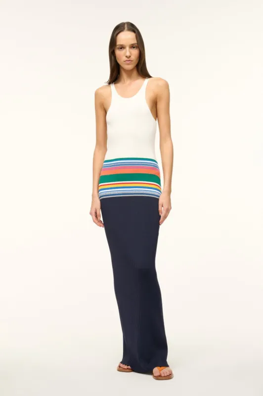 HIBISCUS DRESS | NAVY MULTI made by STAUD
