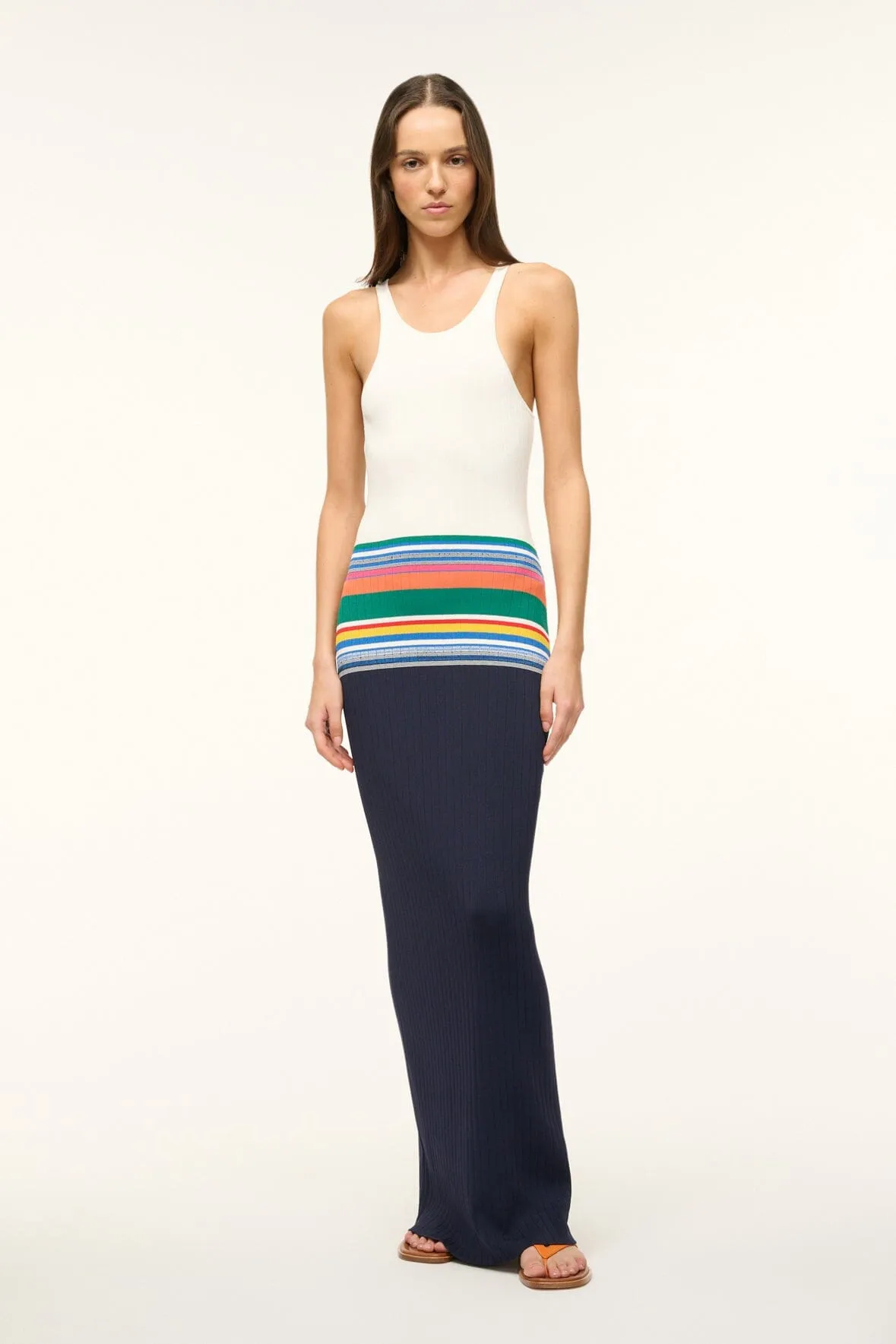 HIBISCUS DRESS | NAVY MULTI sold by STAUD