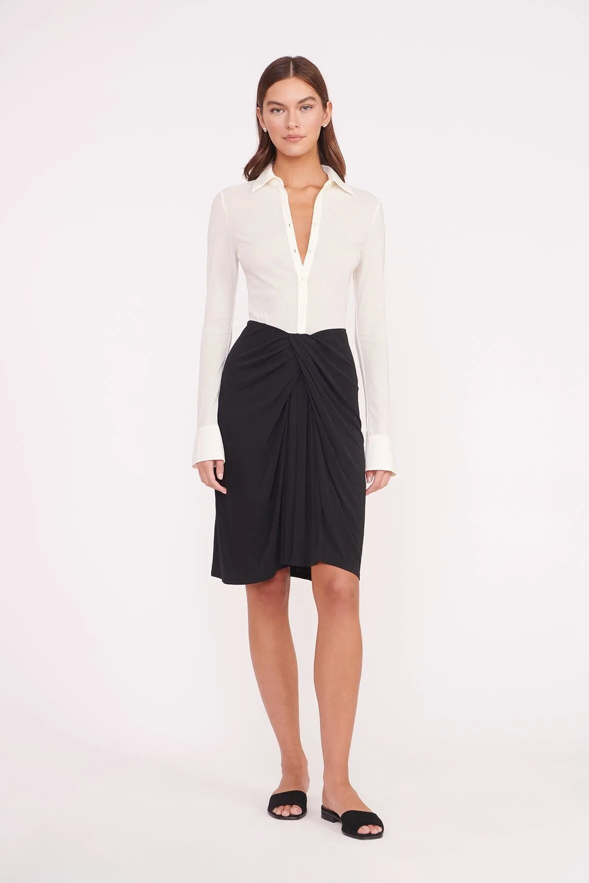 BRENDAN DRESS | WHITE BLACK sold by STAUD product image thumbnail 2