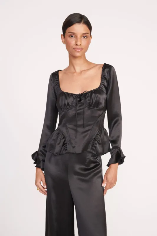 TOYA TOP | BLACK sold by STAUD