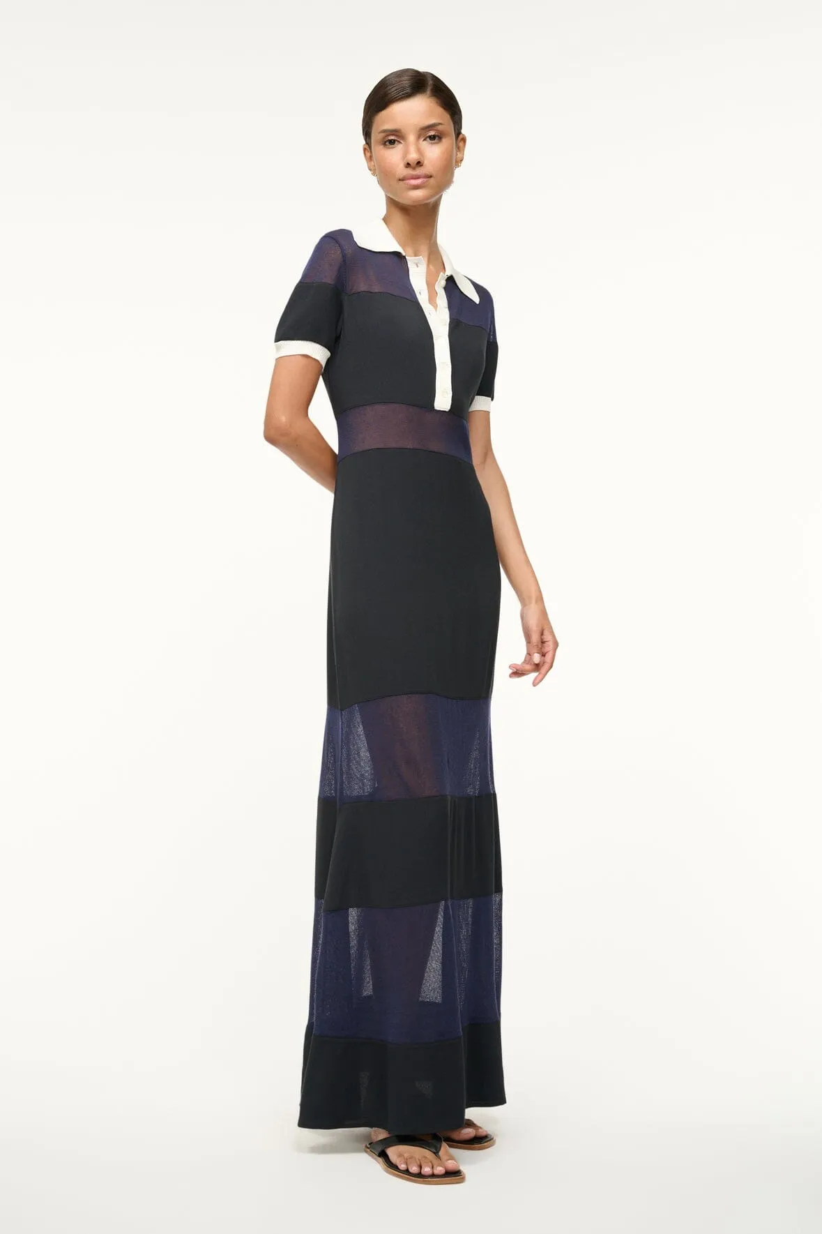 QUAINT DRESS | BLACK NAVY IVORY sold by STAUD product image thumbnail 2