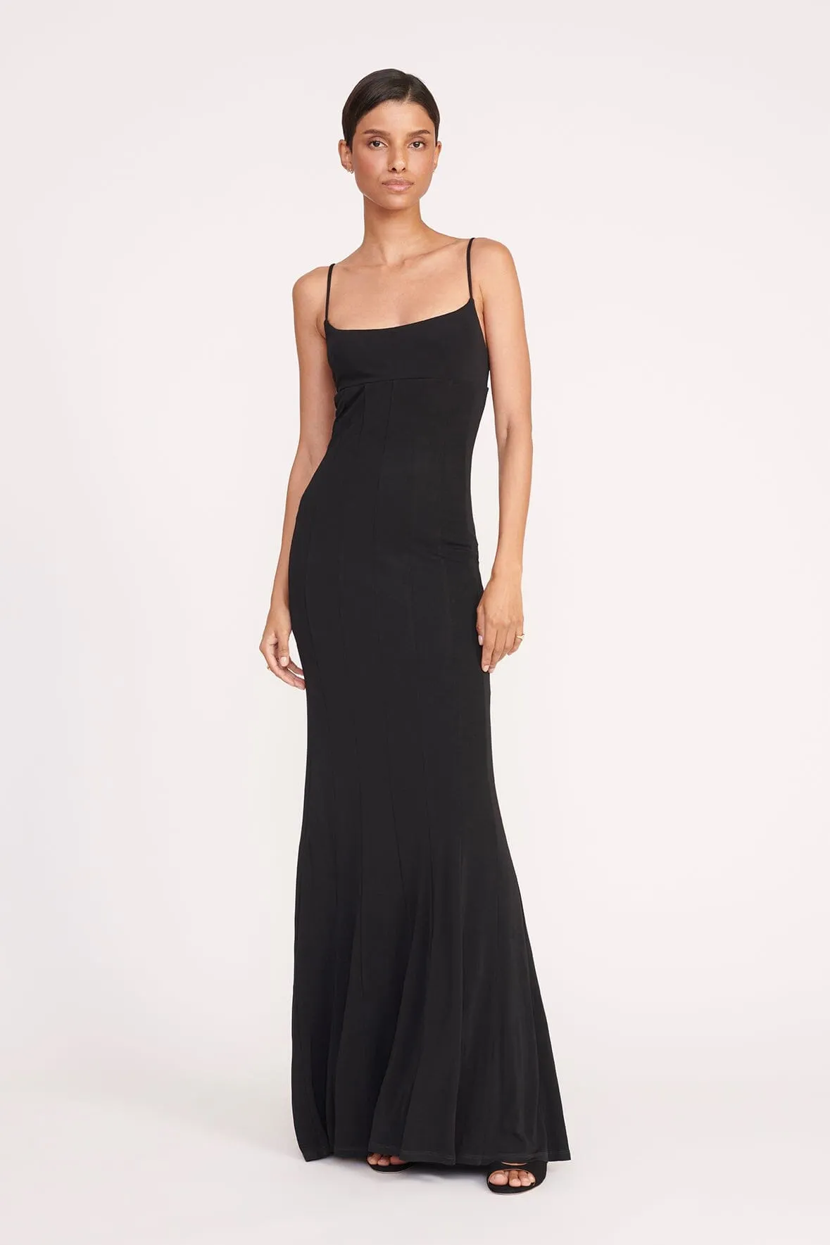 LAUREN DRESS | BLACK sold by STAUD