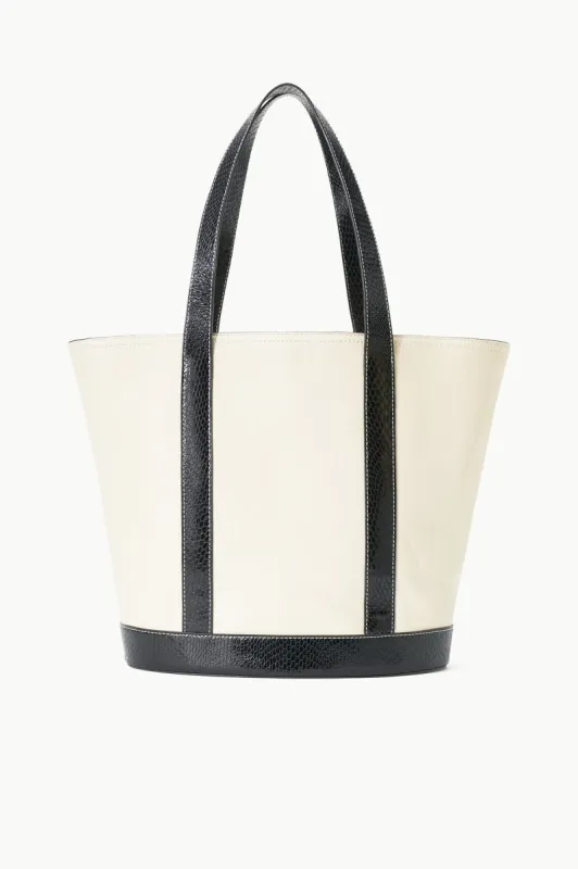 ALLORA TOTE | CREAM BLACK sold by STAUD