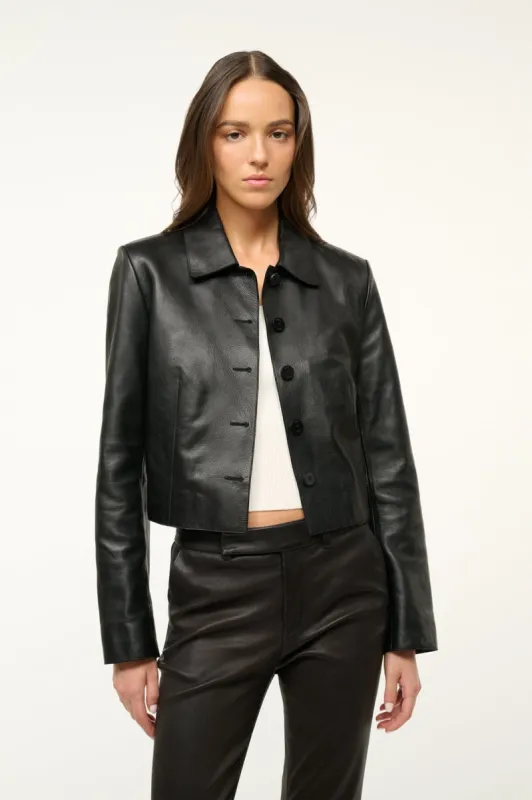 LEATHER MARINO JACKET | BLACK sold by STAUD