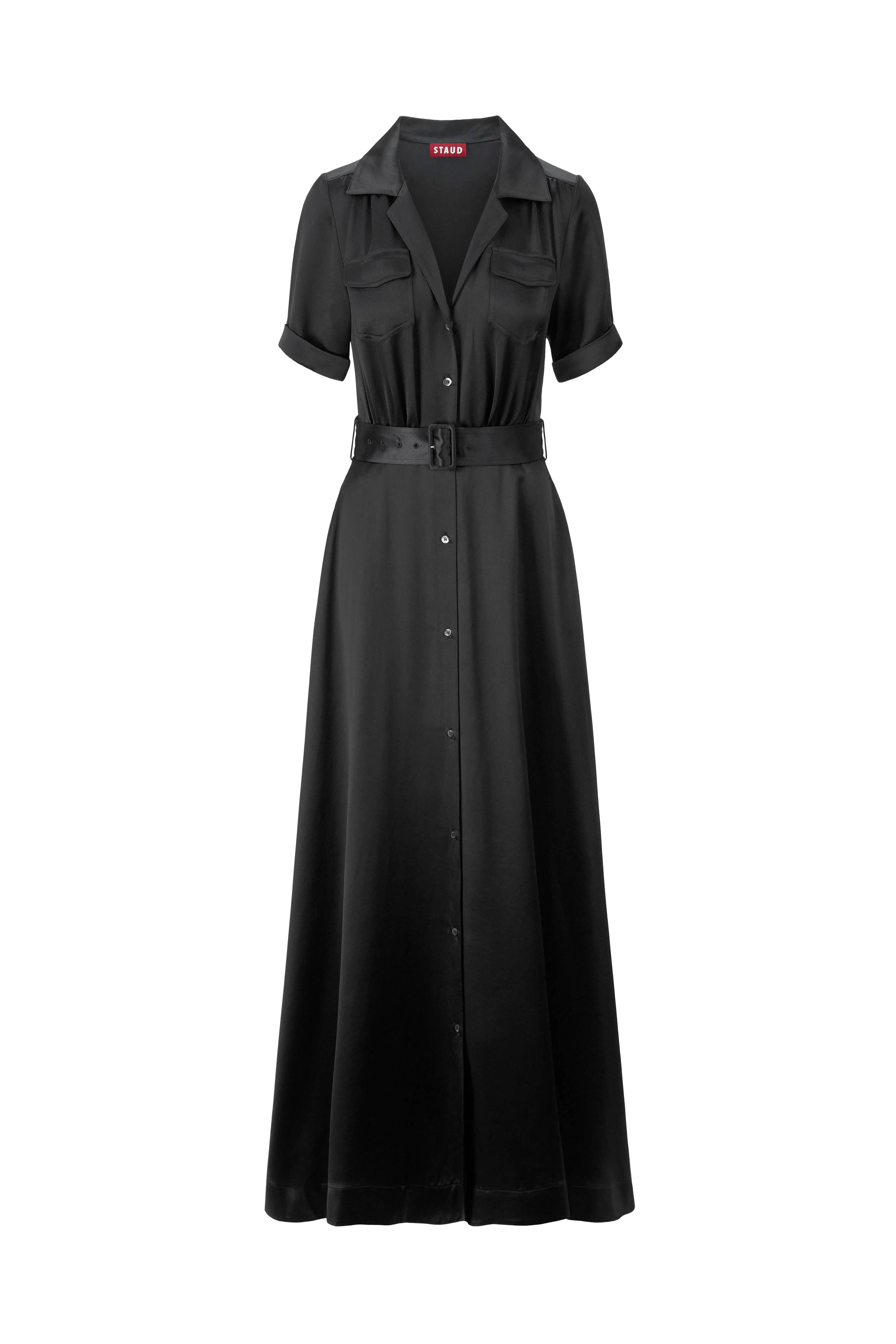 MILLIE DRESS | BLACK SATIN sold by STAUD product image thumbnail 5
