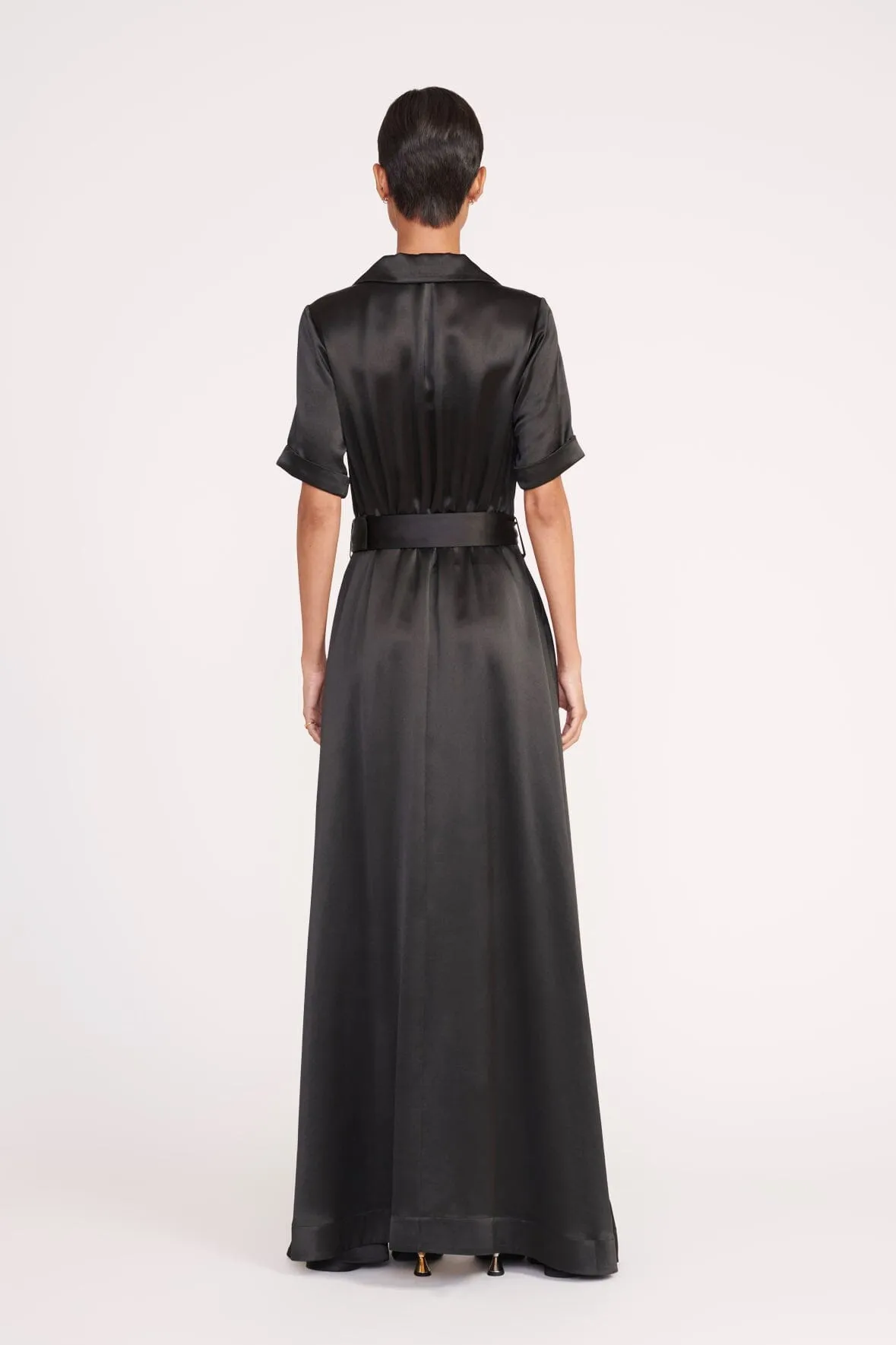 MILLIE DRESS | BLACK SATIN sold by STAUD product image thumbnail 4