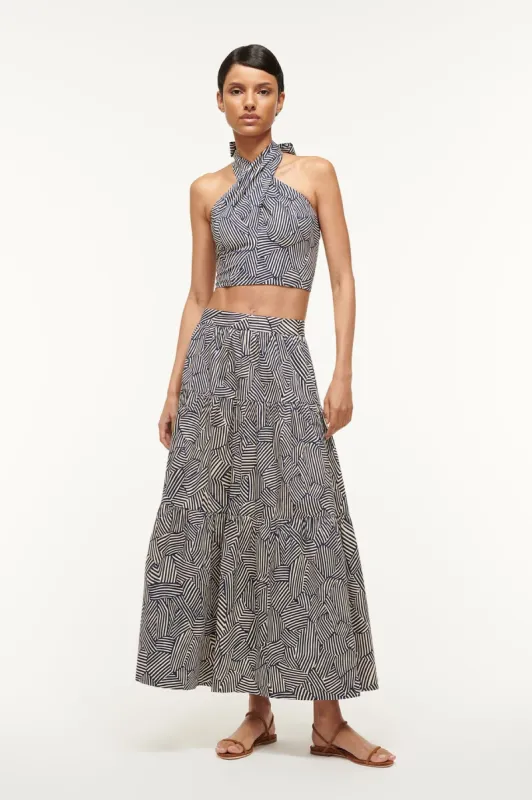 SEA SKIRT | NAVY MOSAIC sold by STAUD