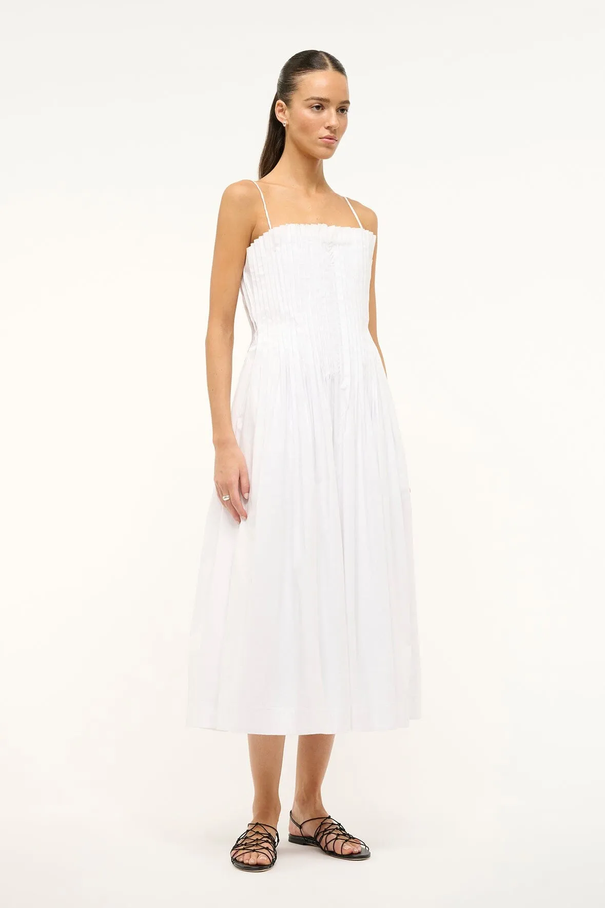 MIDI BELLA DRESS | WHITE sold by STAUD product image thumbnail 2