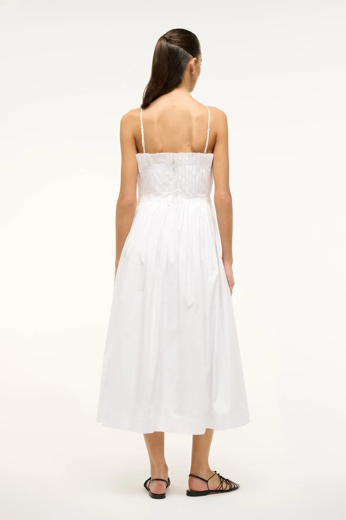 MIDI BELLA DRESS | WHITE sold by STAUD product image thumbnail 3
