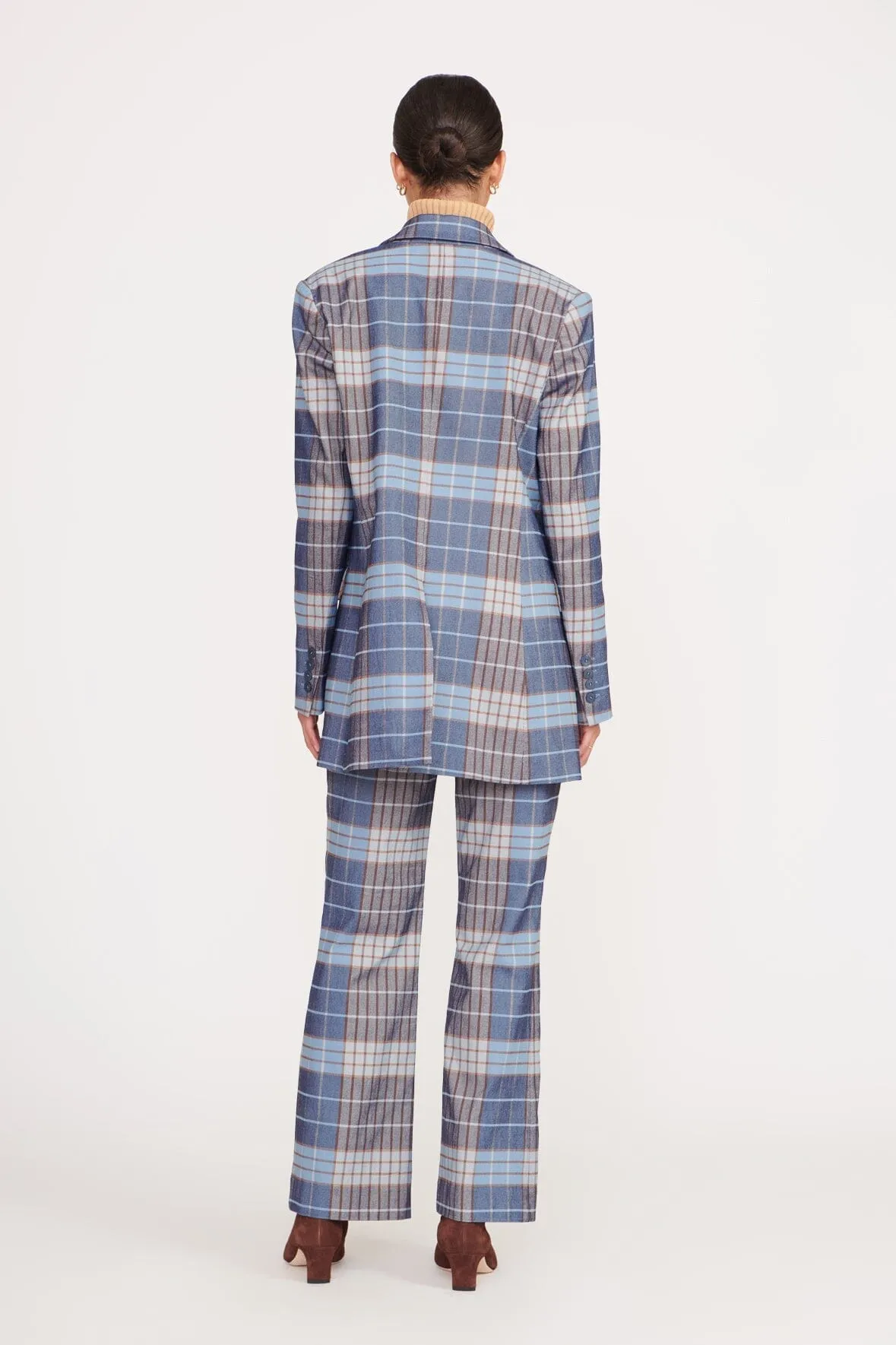 PIROUETTE PANT | FRENCH BLUE MEGA PLAID sold by STAUD product image thumbnail 3