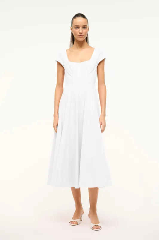 SHORT SLEEVE WELLS DRESS | WHITE sold by STAUD
