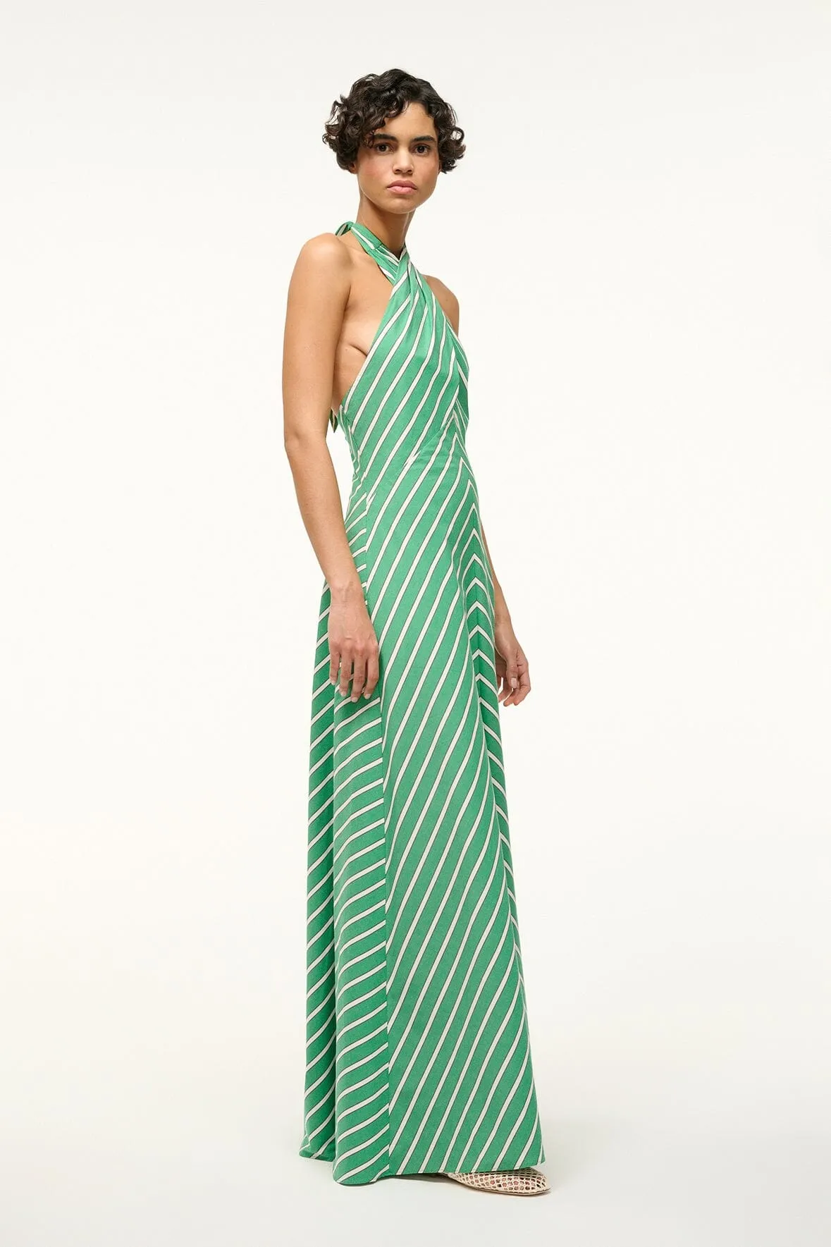 DAWN DRESS | SEAWEED STRIPE sold by STAUD product image thumbnail 3
